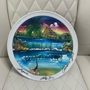 Colorful Mexican Souvenir Plate 2015 Signed